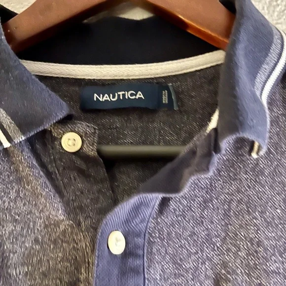 Nautica Men's Navy Blue Polo Shirt, Business Casual Collared Dress Shirt - Picture 4 of 9